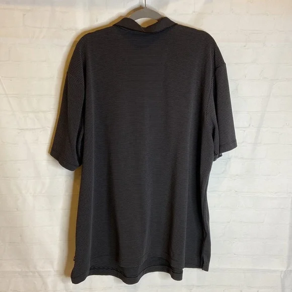 Tommy Bahama Black Stripped Buttoned Short Sleeved Polo Shirt - Picture 3 of 7